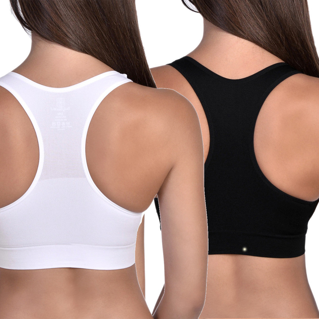 Most Comfortable Racerback Bra 2 Pack Black and White -