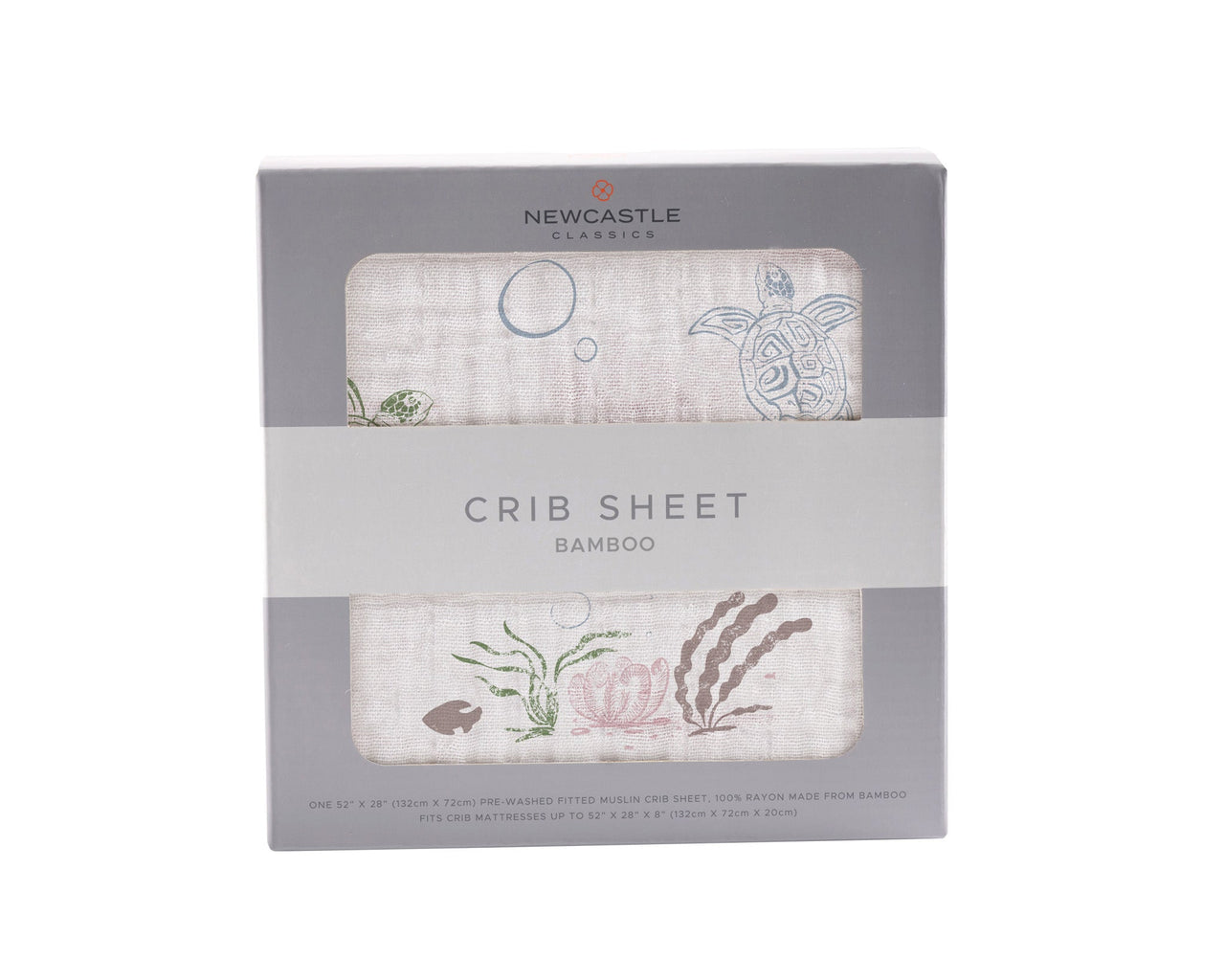 Newcastle - Turtles Bamboo Muslin Crib Sheet -