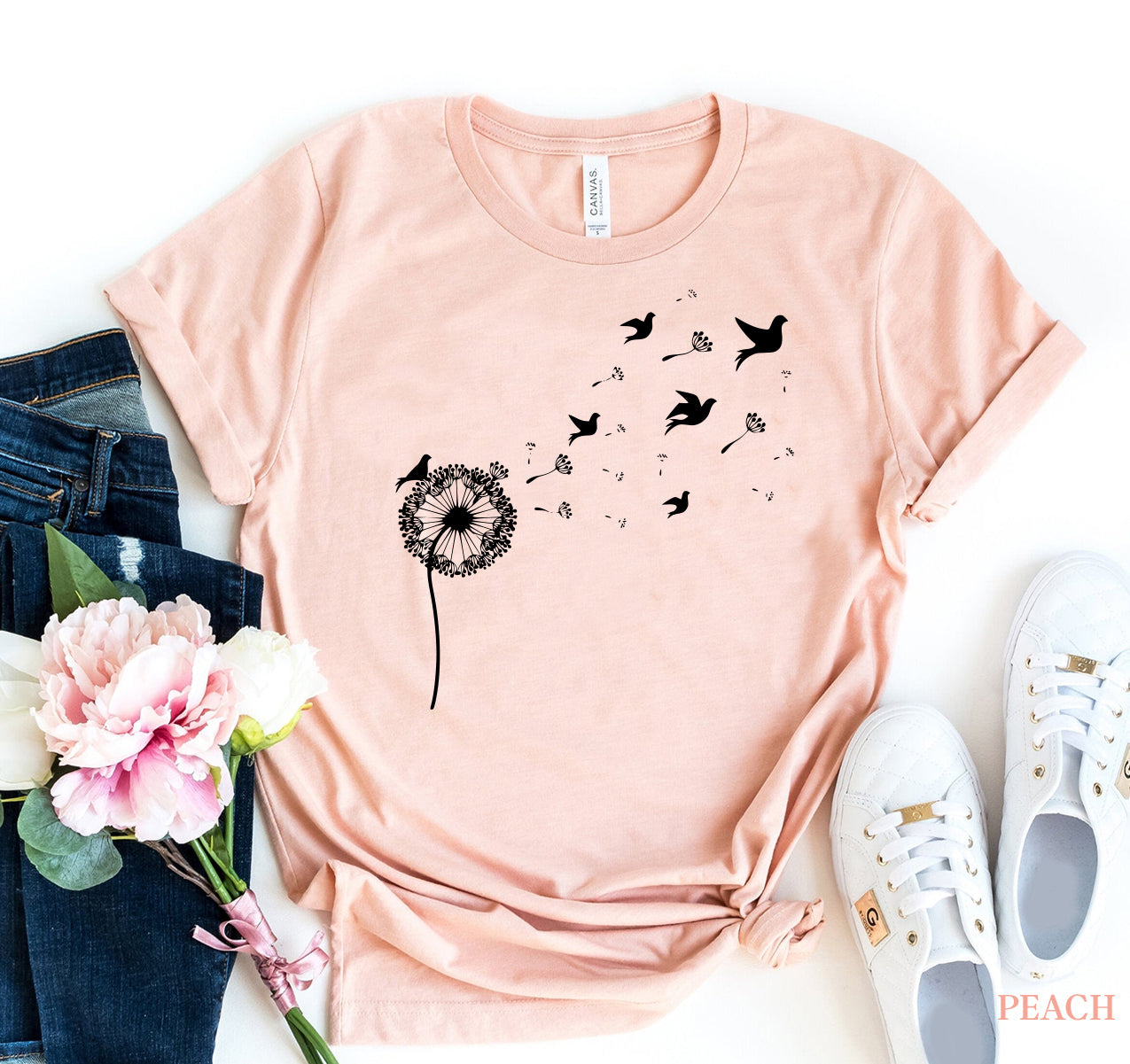 Dandelion Birds T-Shirt - 11 COLORS -