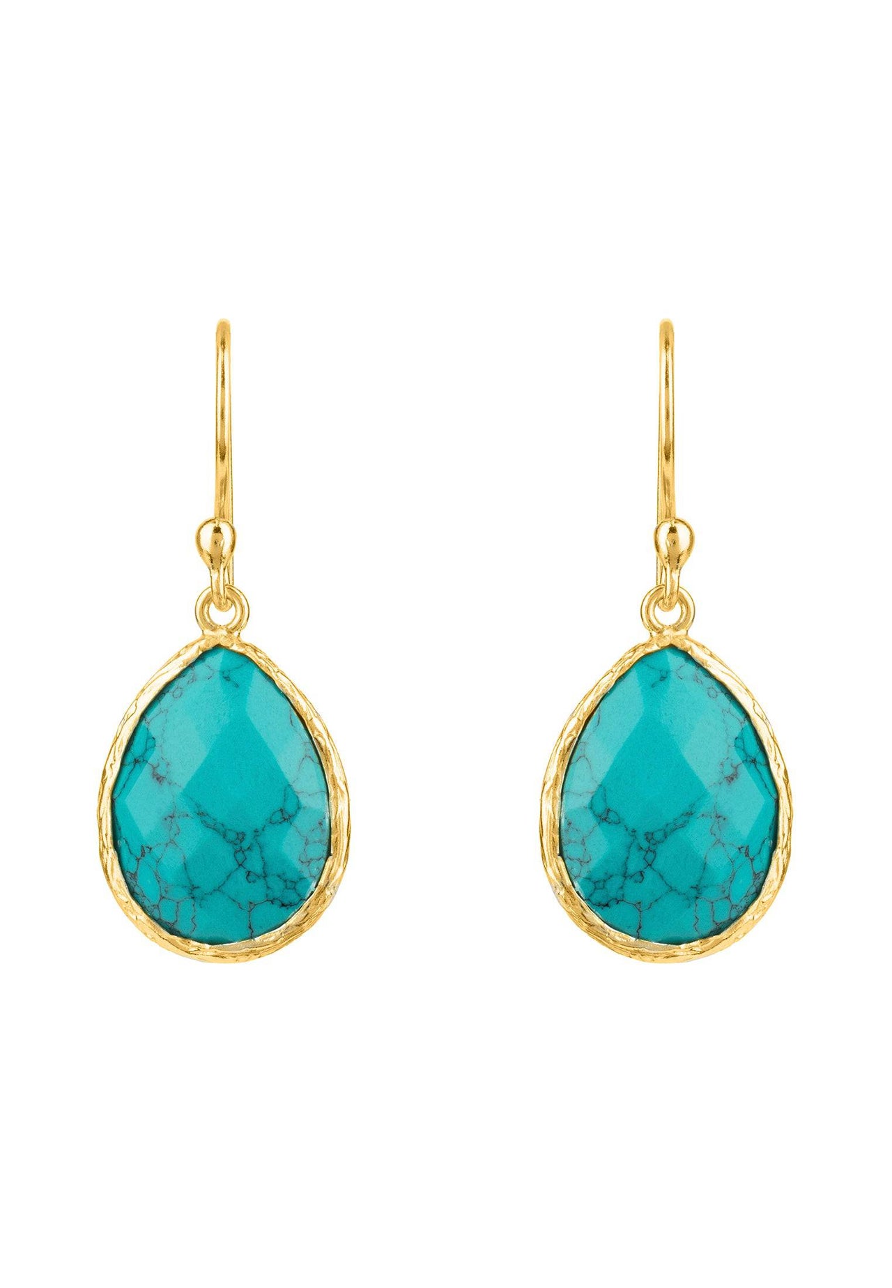 LATELITA - Petite Drop Earrings Arizona Turquoise Gold -