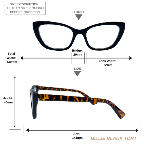 Billie | Black Tortoise | Blue Light Blocking Glasses - 1 COLOR -