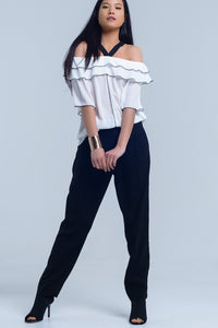 Thumbnail for Q2 - White Top With Black Contrast Trim - 1 COLOR -