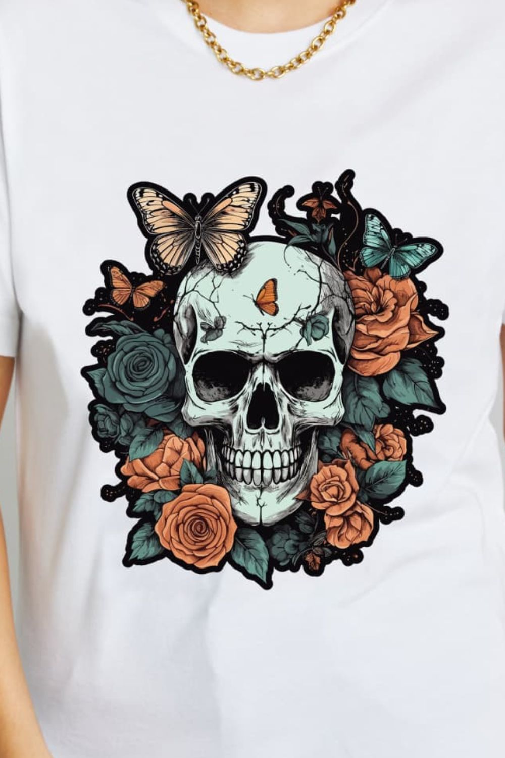 Simply Love Simply Love Full Size Skull Graphic Cotton T-Shirt - T - 2 COLORS -