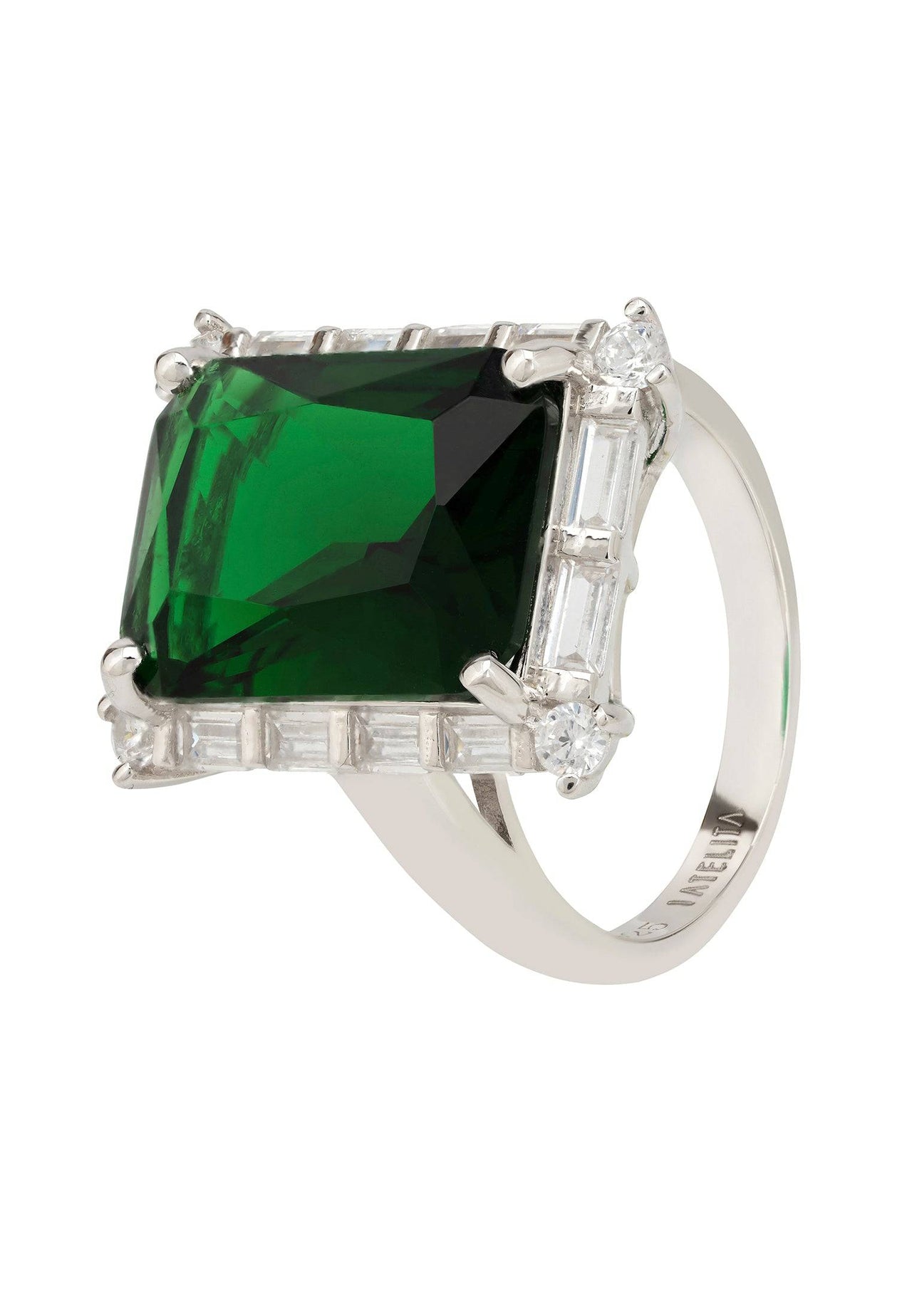 LATELITA - Tudor Silver Ring Emerald - SIZES 6,7,8 -