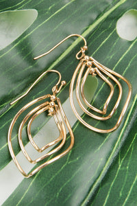 Thumbnail for Wire Hammered Marquise Hook Earrings - 3 FINISHES -