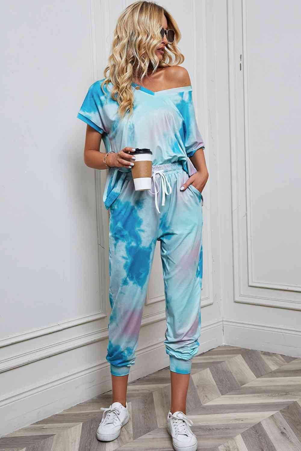 Tie-Dye Top and Pants Set - 2 PCS. - T - 5 TIE DYE COLORS -