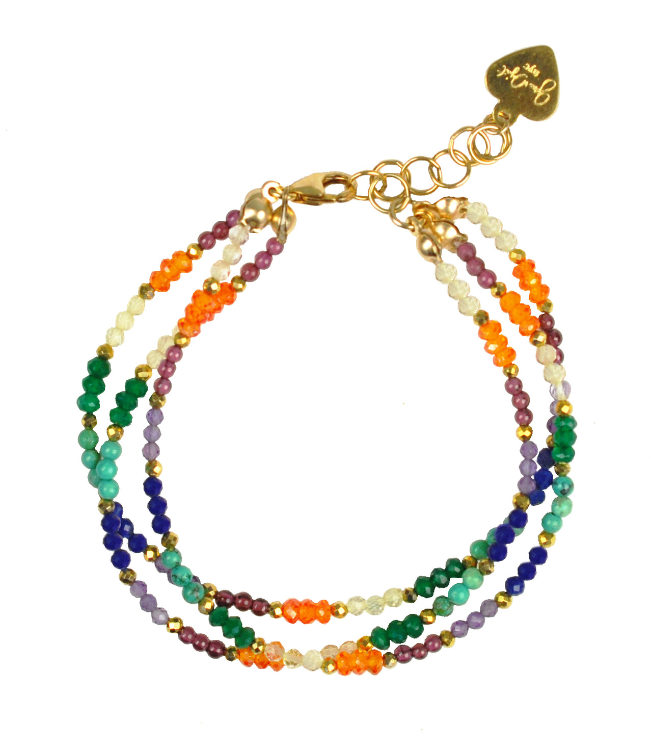 Gena Myint - Chakra Triple Strand Bracelet -