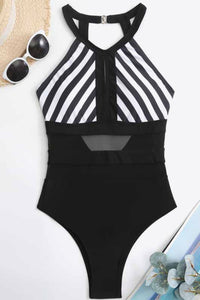 Thumbnail for Striped Backless One-Piece Swimsuit - T - 1 COLOR -