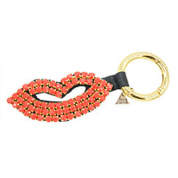 Thumbnail for SAND BY SAYA N.Y. - Lips - Key Ring - Red Crystal Embroidery Motifs -