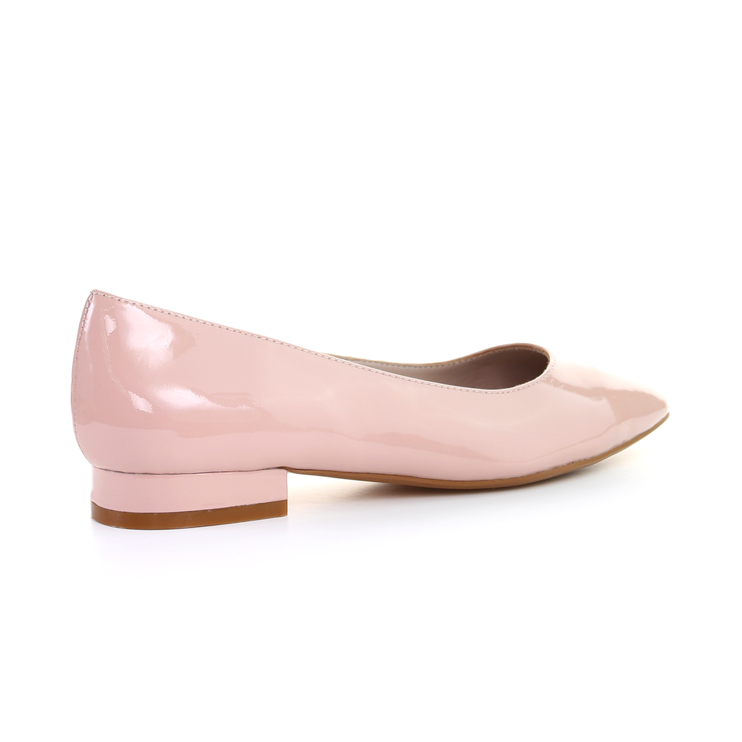 Patent Leather Square Toe Ballerina (Pink)