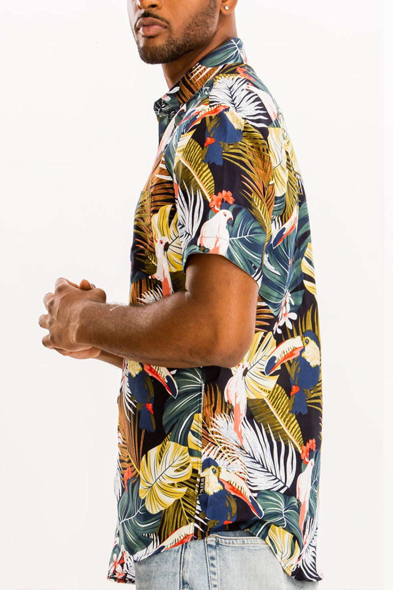 WEIV - Digital Print Hawaiian Short Sleeve Shirt -