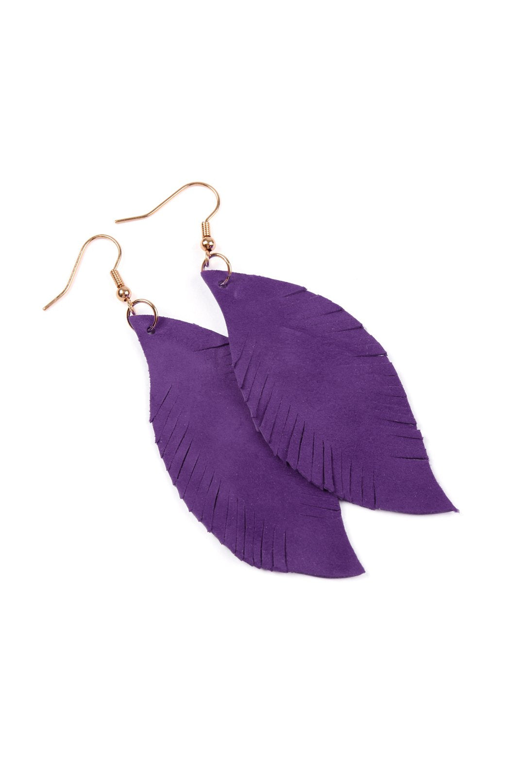 Fringe Suede Leather Earrings - 13 COLORS -