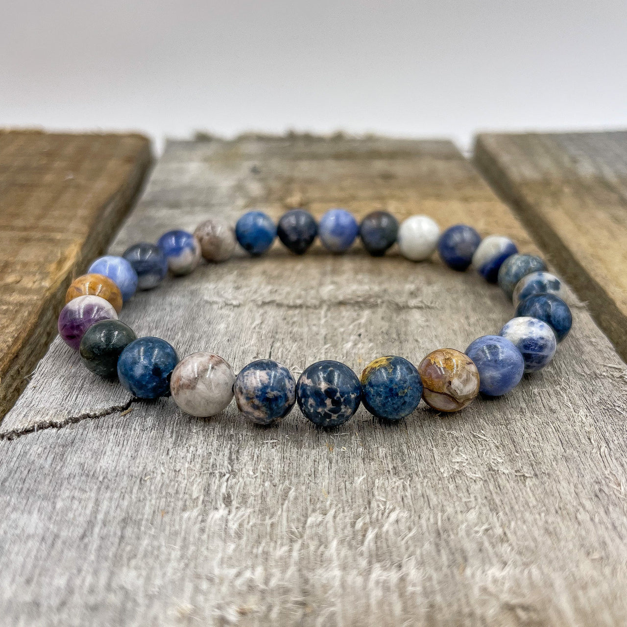 Union - Blue Sodalite Gemstone Beaded Bracelet -