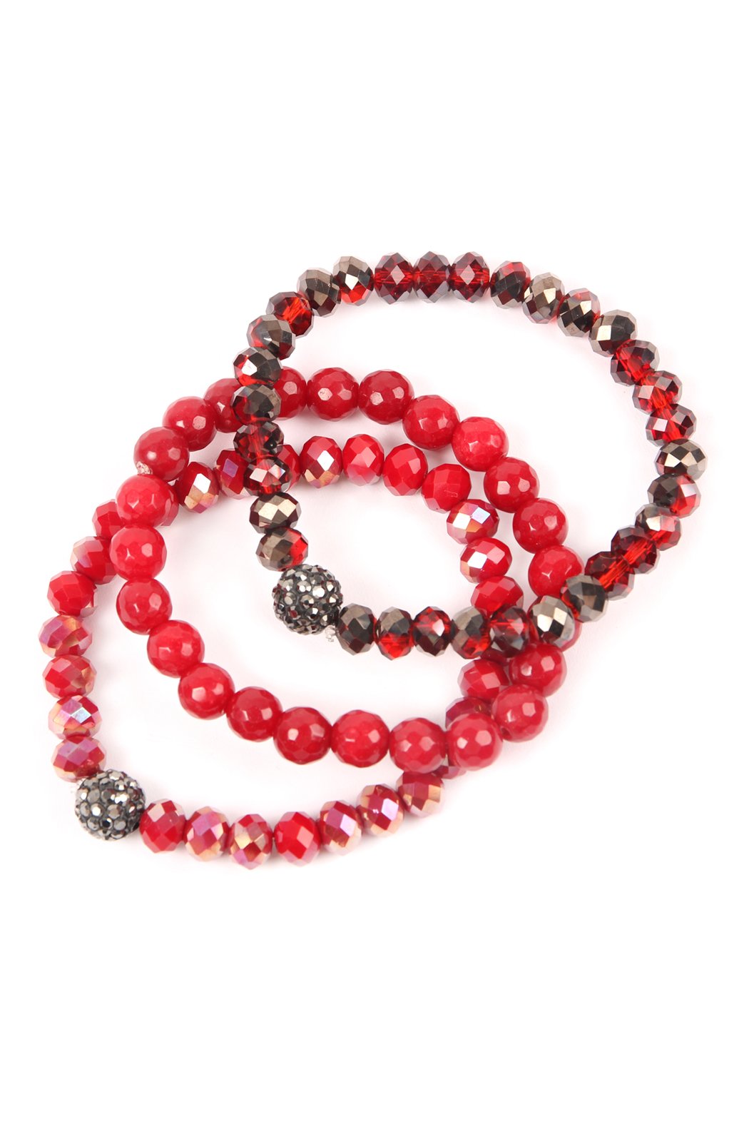 Glass and Natural Stone Bracelet Set - 9 COLORS -