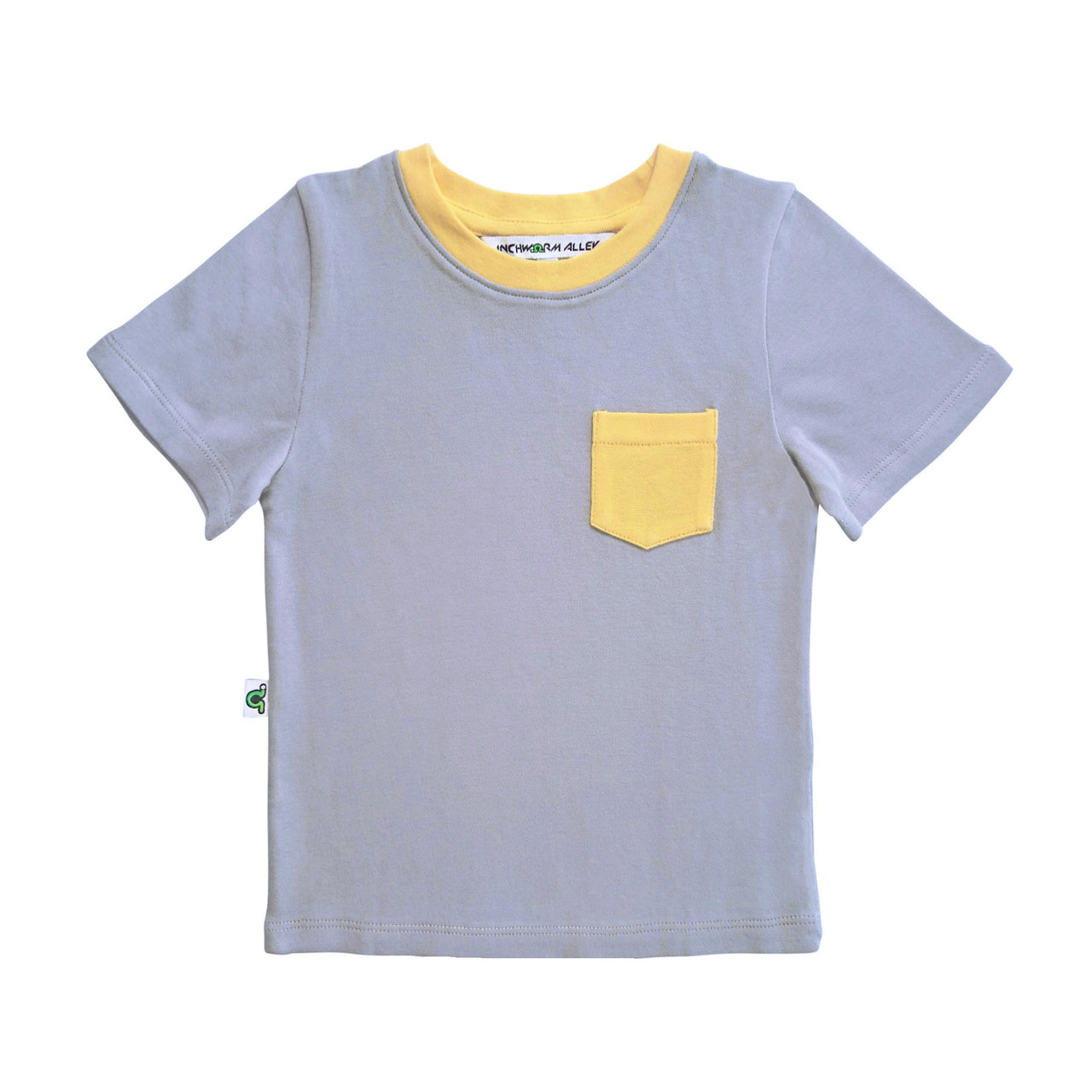 Contrast Pocket Tee - Lil Kid - Gray & Yellow -