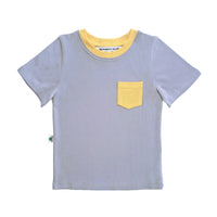 Thumbnail for Contrast Pocket Tee - Lil Kid - Gray & Yellow -