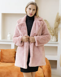 Thumbnail for Sharon Tatem - Faux Fur Coat - Elegant Fluffy Thick Warm Artificial Fur Coat - 8 COLORS -