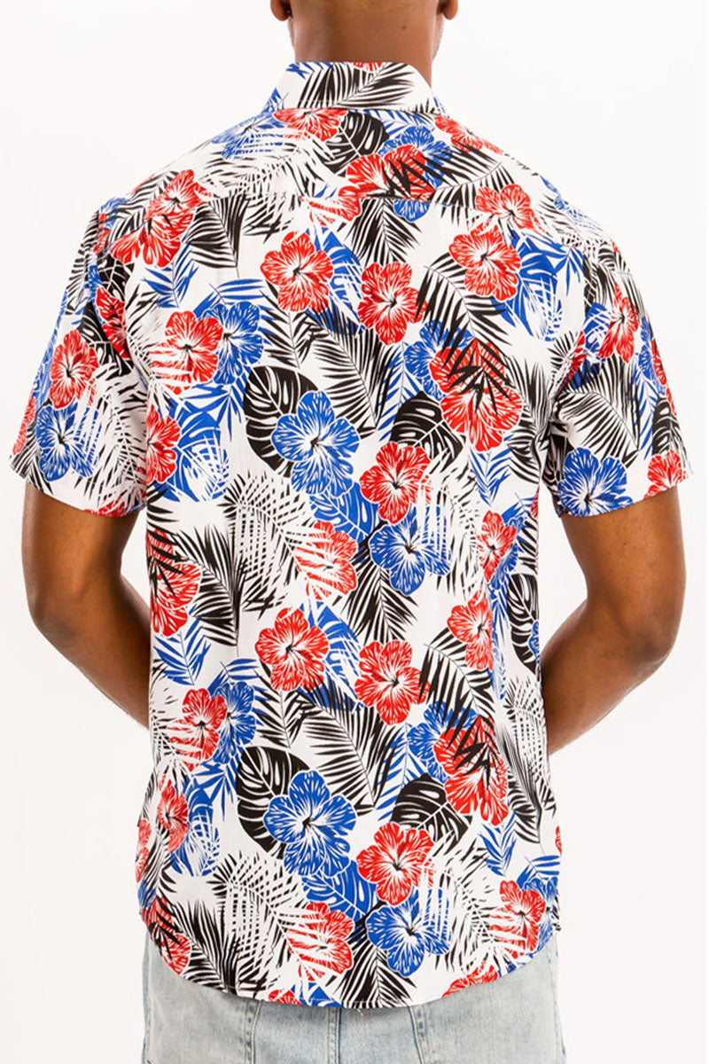 WEIV - Digital Print Hawaiian Short Sleeve Shirt -