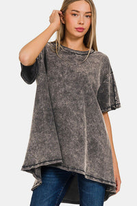 Thumbnail for Zenana Round Neck Dropped Shoulder Blouse Tee - 2 SIZE COMBOS - T - 1  COLOR -