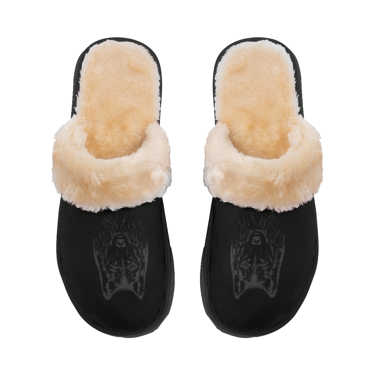 Ghostly Wolf Kid's Plush Slippers