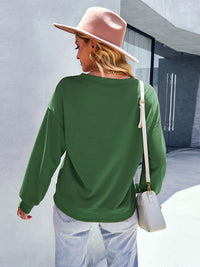 Thumbnail for Women’s Solid Color Loose Fit Crewneck Sweatshirt - K - 4 COLORS -