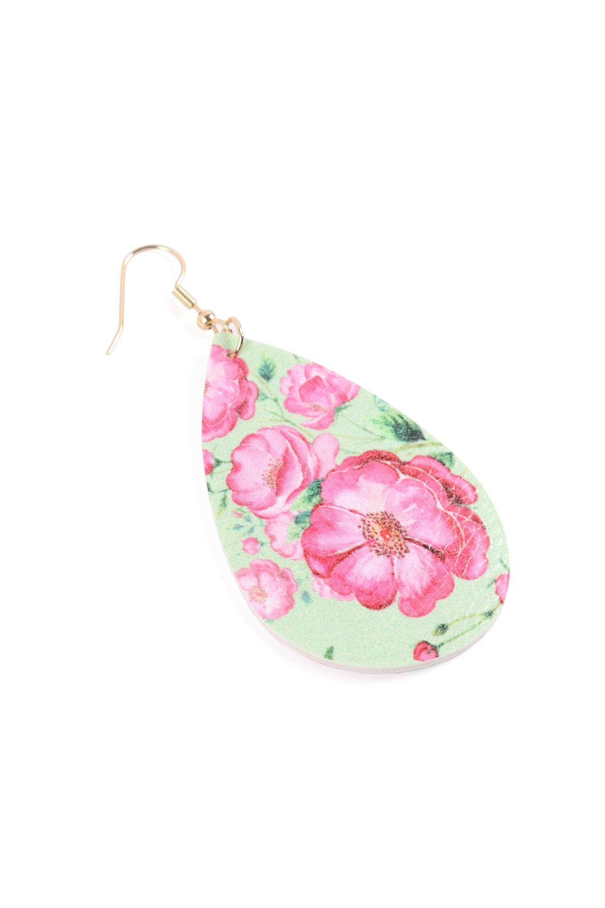 Floral Printed Pear-Shaped Earrings - 7 COLORS -