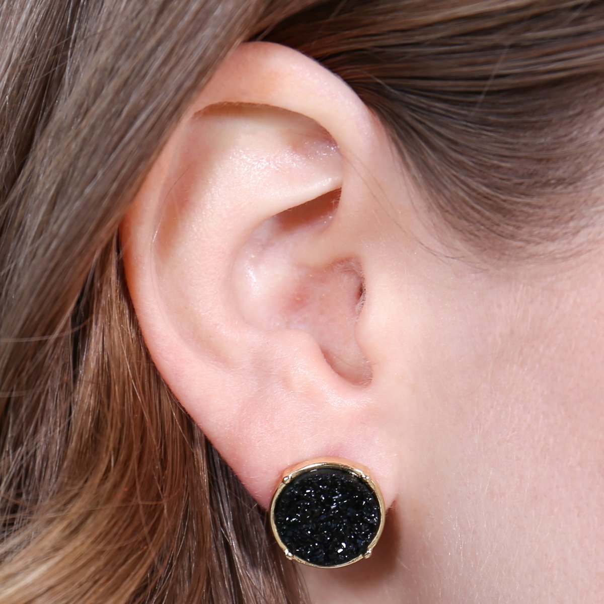 Druzy Round Post Earrings - 18 COLORS -