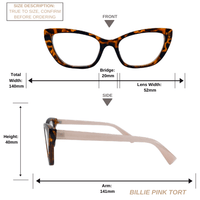 Thumbnail for Billie | Pink Tortoise | Blue Light Blocking Glasses - 1 COLOR -