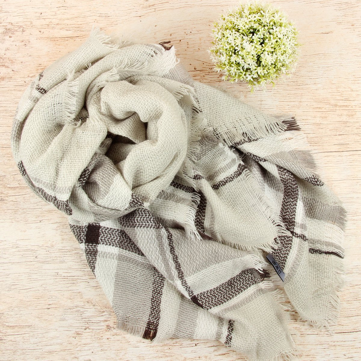 Riah Fashion - Blanket Fringed Scarf -