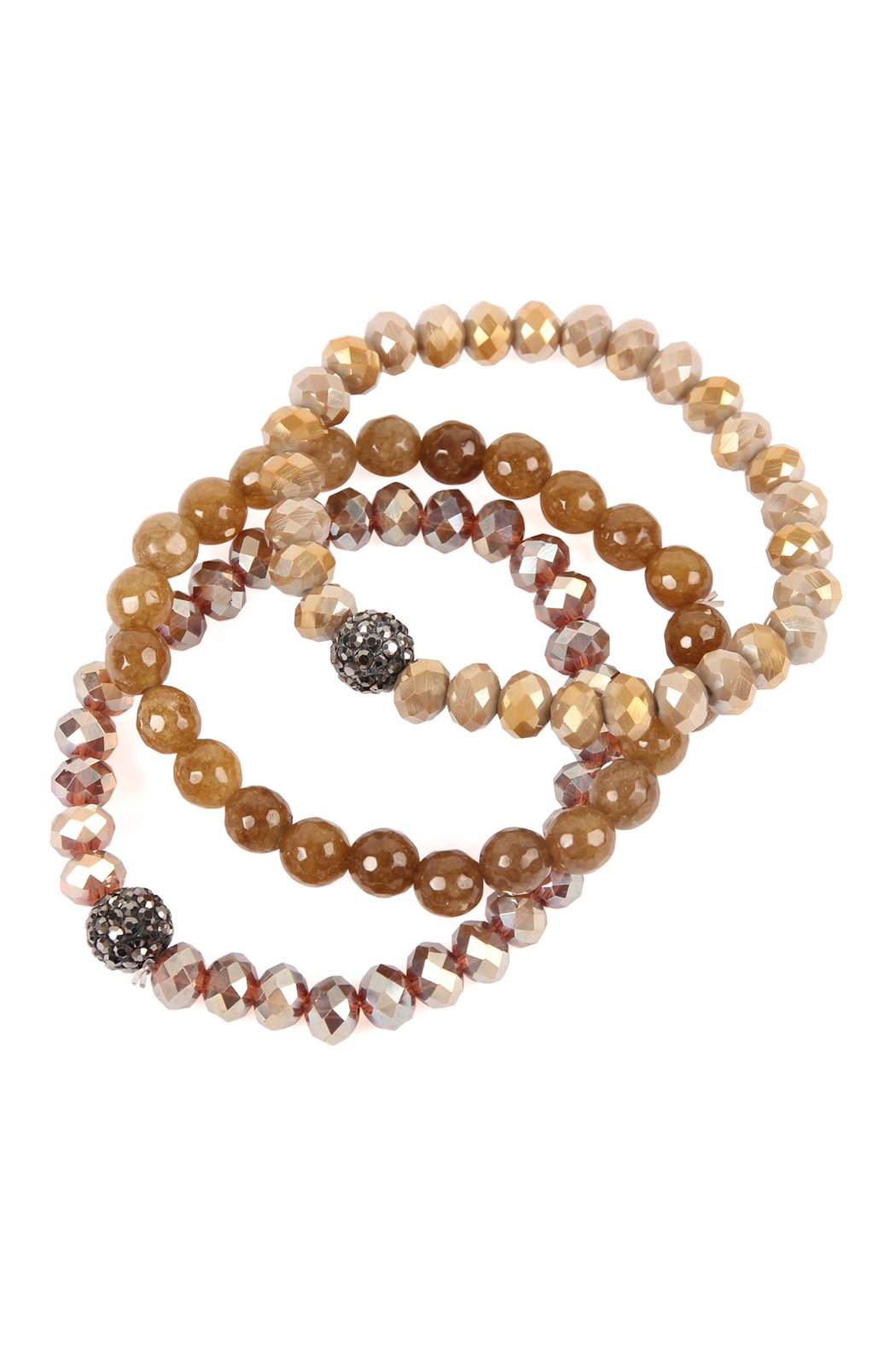 Glass and Natural Stone Bracelet Set - 9 COLORS -