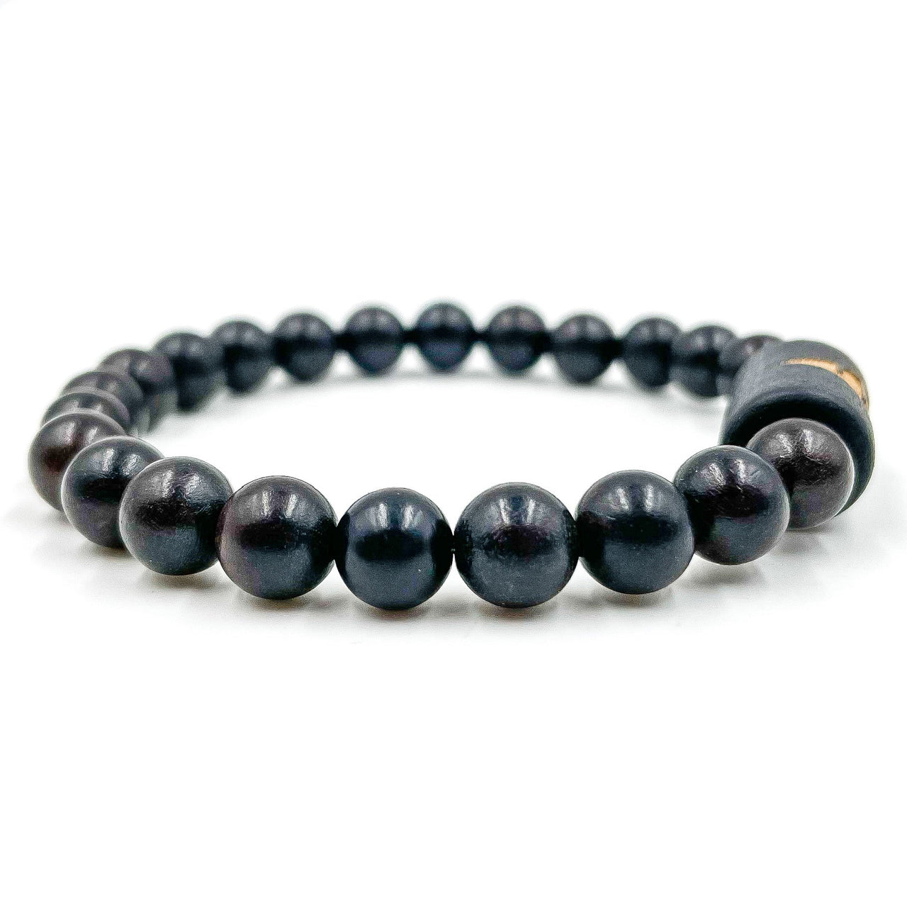 Solid - Ebony Blackwood Mala Beaded Bracelet -