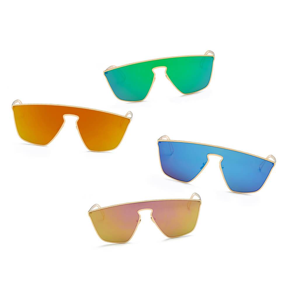 Beverly | S2030 - Women Square Futuristic Flat Lens Sunglasses - 4 COLORS -