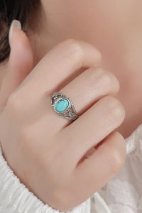 Thumbnail for Turquoise 925 Sterling Silver Ring - T - SIZES 5 THRU 9 -