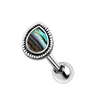 Abalone Shell Inlay Teardrop Cartilage Earring -