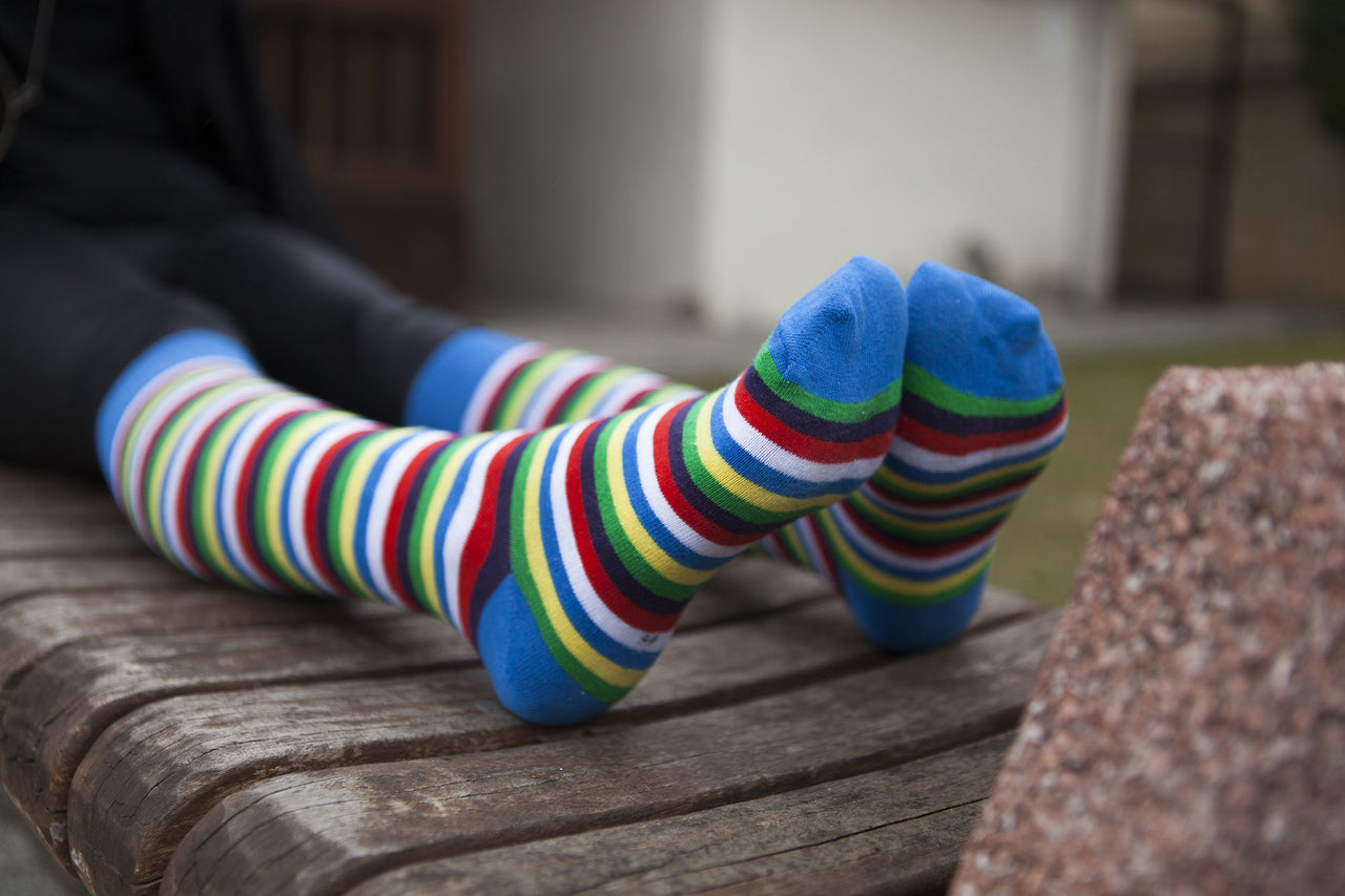 Women's Cobalt Stripe Knee High Socks - 1 COLOR -