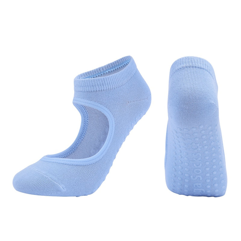 Women  Pilates Socks - Anti-Slip - Breathable, Backless Yoga Socks - Ankle, Ballet Dance Sports Socks - [26 DAY DELIVERY] - 13 COLORS -