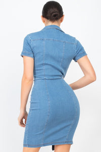 Thumbnail for BCNY - Denim Diva Mini Dress (Blue) - 1 COLOR -