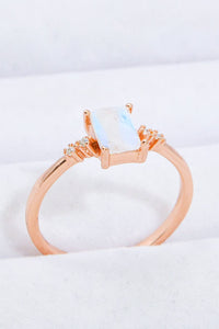 Thumbnail for Rectangle Natural Moonstone Ring - T - SIZES 6 THRU 9 - 1 FINISH -