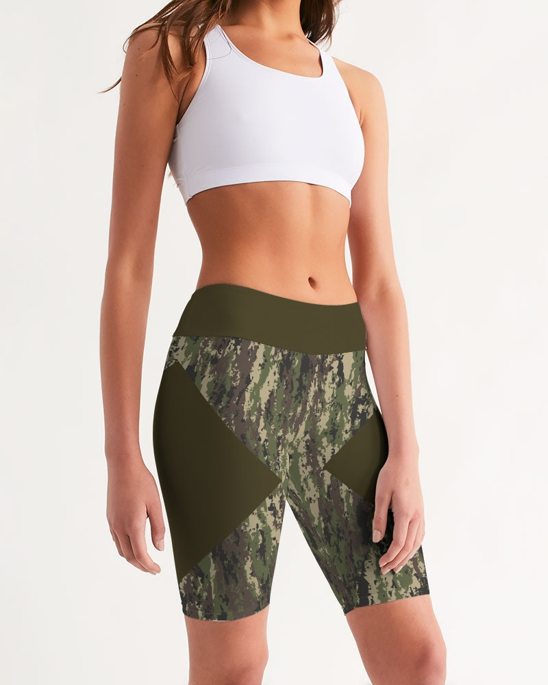 Chaluisant - Graphic Camo Women's Mid-Rise Bike Shorts -