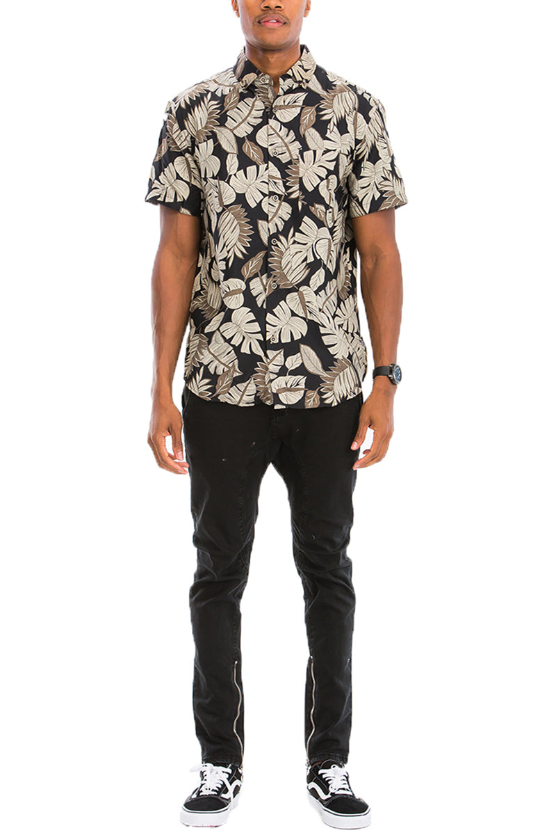 WEIV - Digital Print Hawaiian Short Sleeve Shirt -