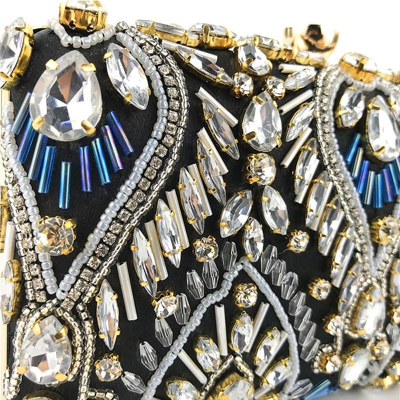 Sharon Tatem - Clutch Handbag Luxury Diamond Rhinestone Clutch Bags - Exquisite Clutches Pearls Beaded Chain Handbags Wedding Purse - 3 (1) SIDE COLORS -