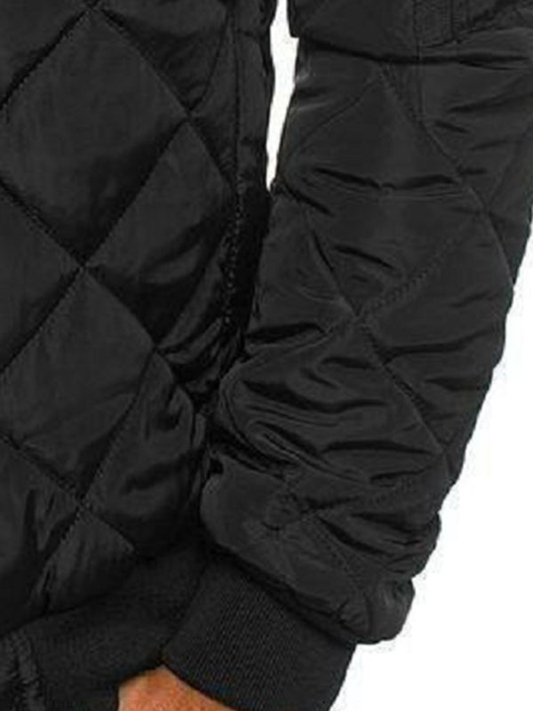 Men's Warm Coat Solid Color Jacket - K - 1 COLOR -