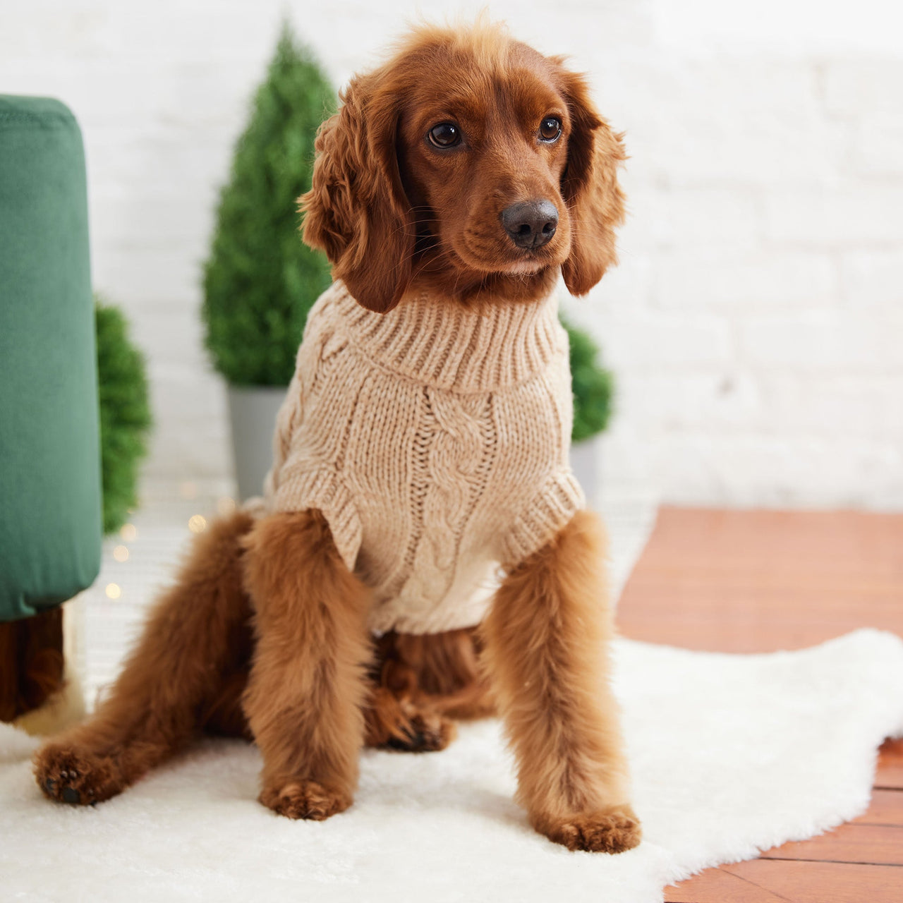 Chalet Dog Sweater - Oatmeal - 10 SIZES - 1 COLOR -