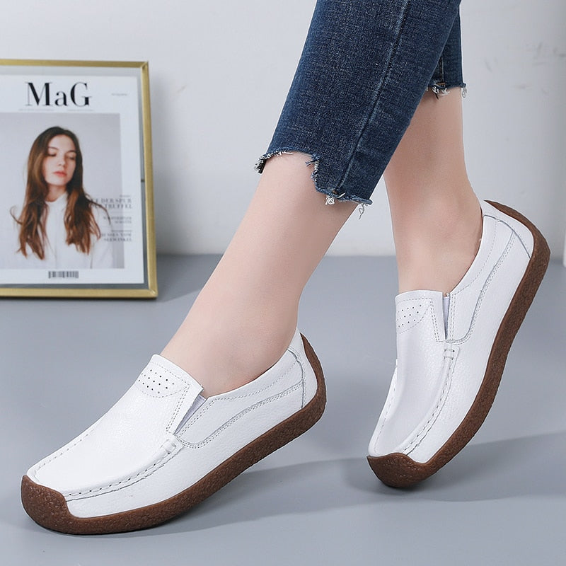 JKPUDUN - Leather Women's Casual Shoes  - [30 DAY DELIVERY] - 4 COLORS -