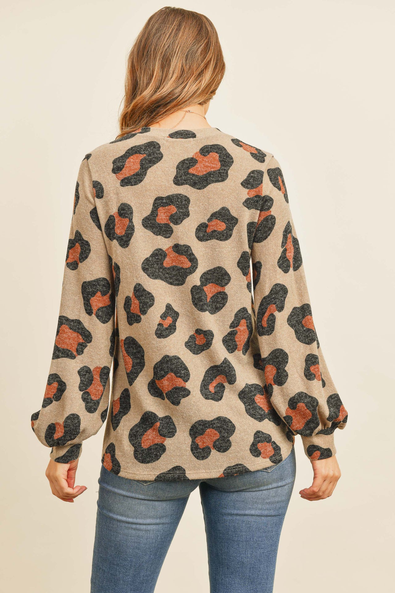 Riah Fashion - Puff Sleeved Leopard Print Top - 4 COLORS -