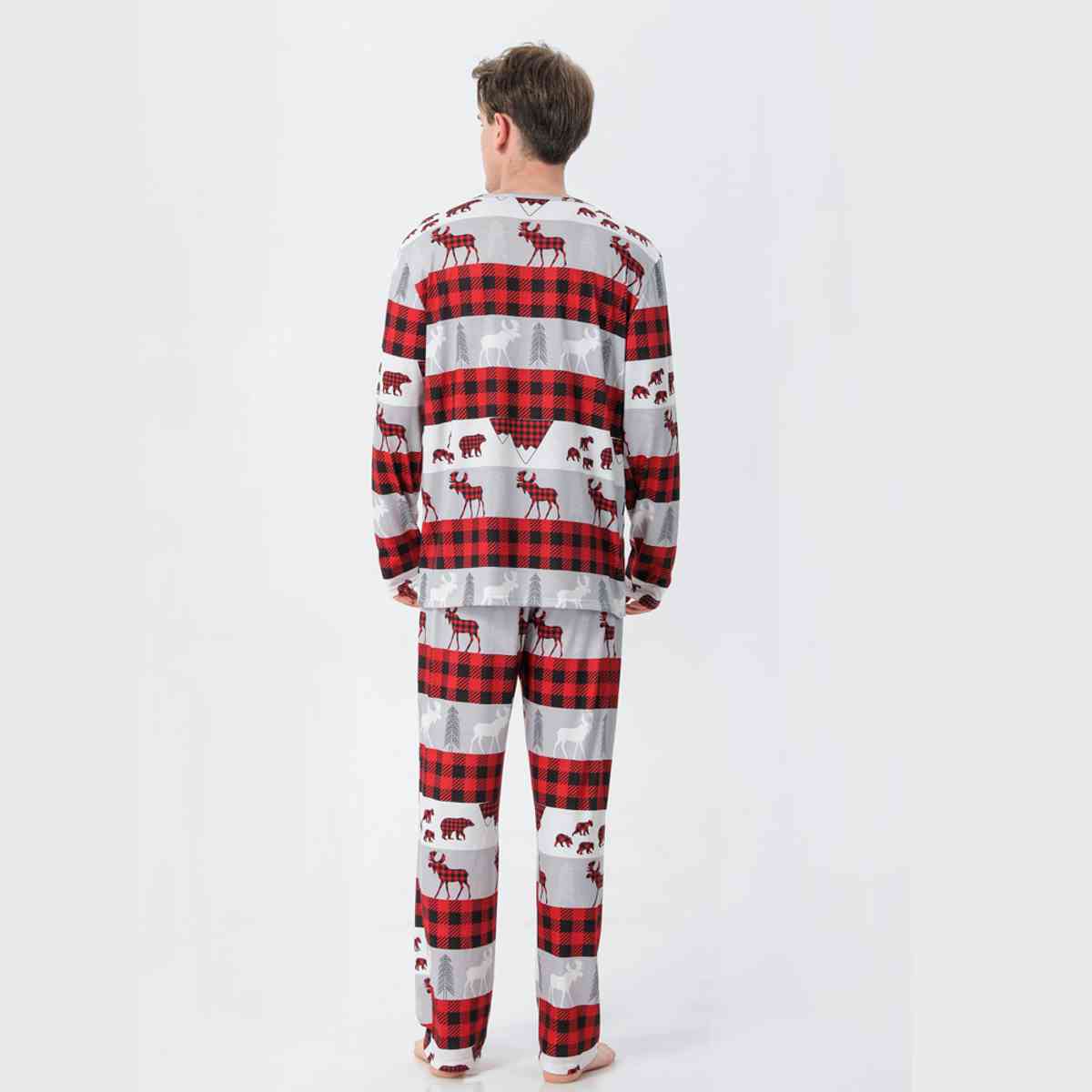 MEN Reindeer & Plaid Top and Pants Set - T -