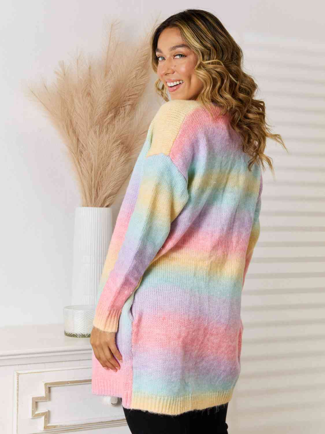 Full Size Gradient Open Front Cardigan - T - 5 COLORS -