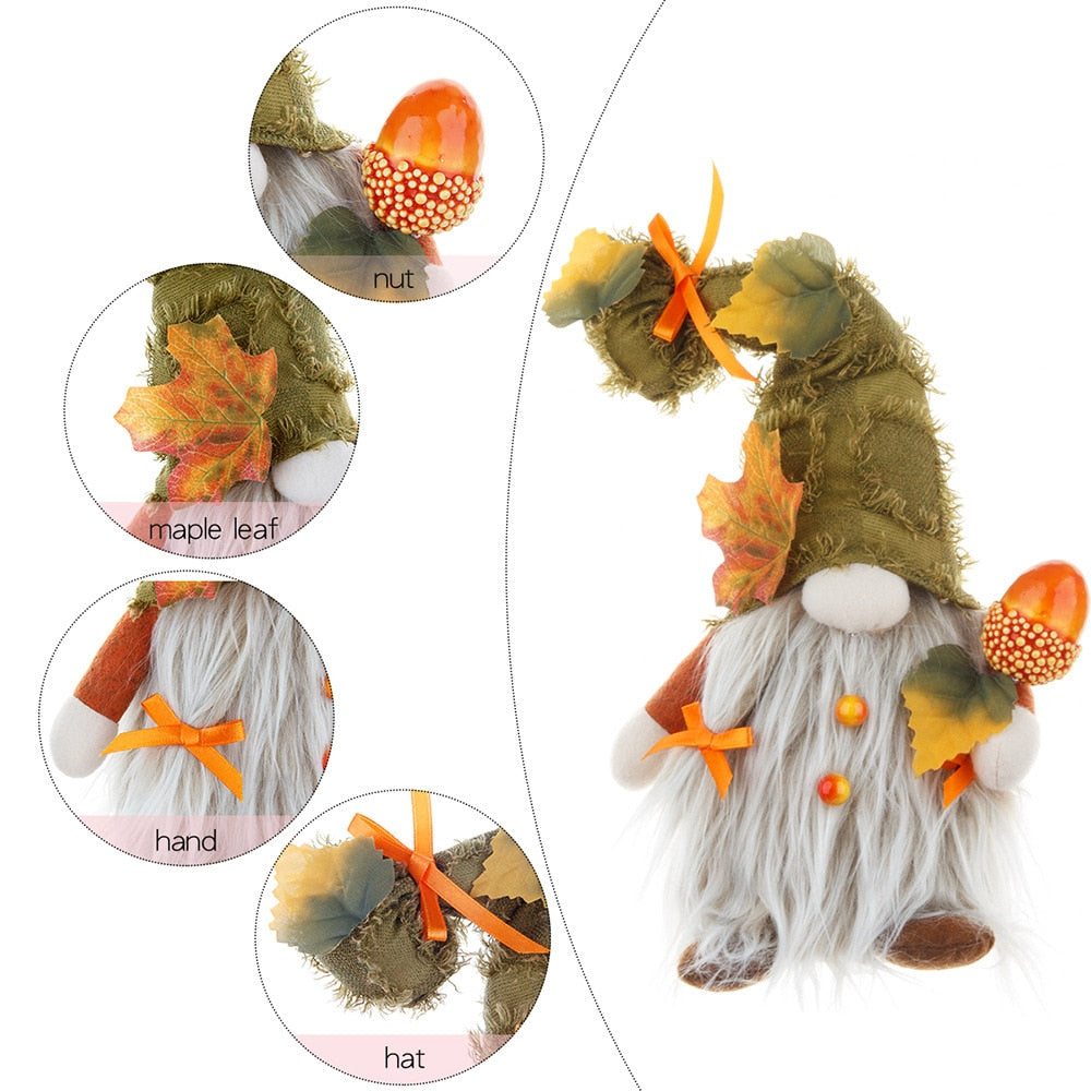 Autumn Decorations Plush Gnomes - Pumpkins Sunflowers - 12.89" - [14-20 DAY DELIVERY - 7 TYPES / COLORS -