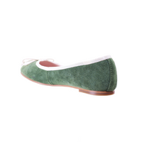 Thumbnail for Bow Suede Ballerina (Green) -