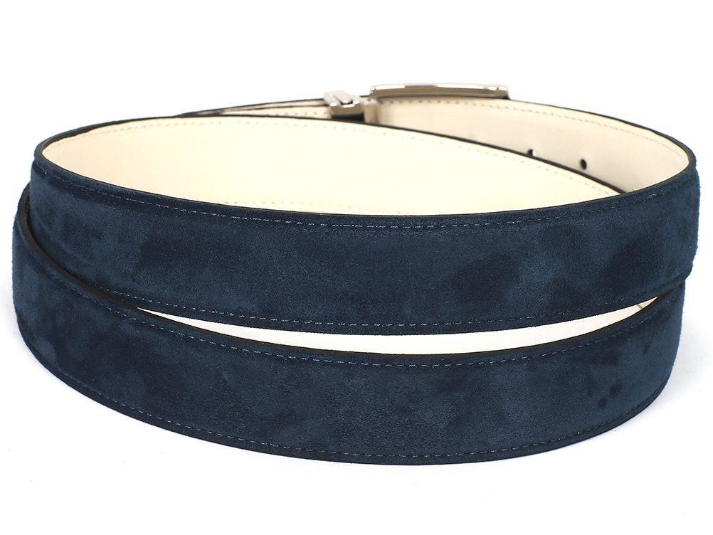 PAUL PARKMAN - Men's Navy Suede Belt -